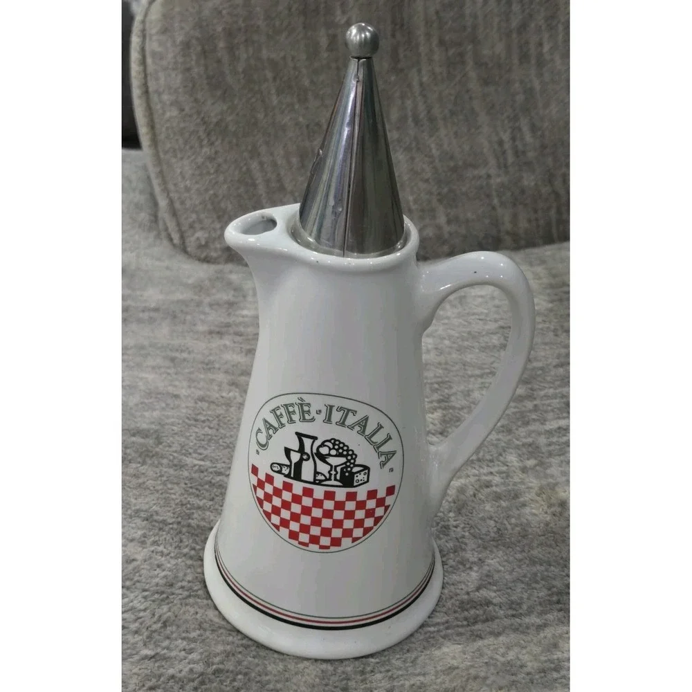 Vintage Himark Caffe' Italia Oil Pourer/Drizzler Ceramic‎ Base Domed cap